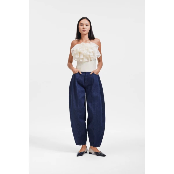 Viktor & Rolf Volant Corset Top in Off White, view 2