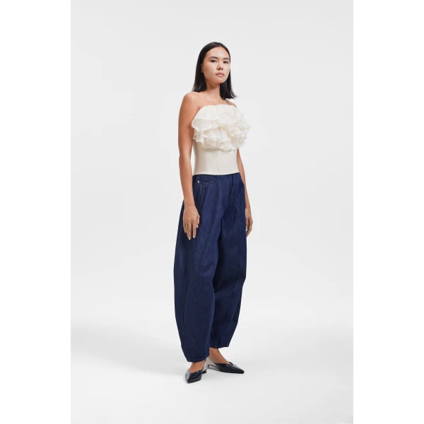 Viktor & Rolf Volant Corset Top in Off White, view 4