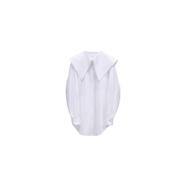 Viktor & Rolf Volant Detail Poplin Shirt in White