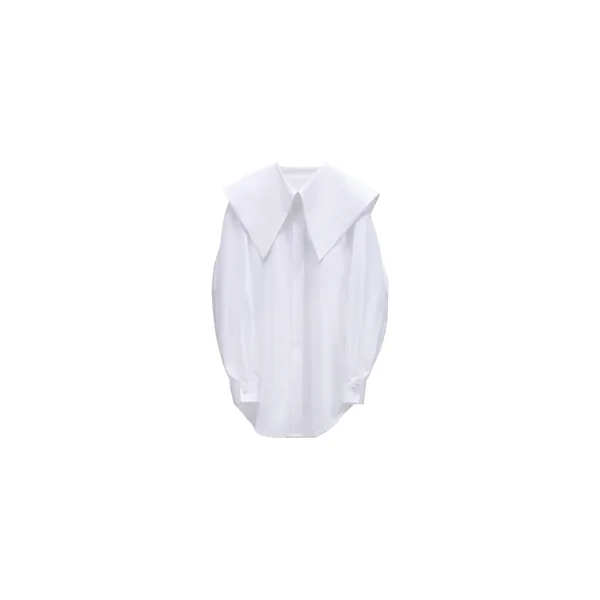 Viktor & Rolf Volant Detail Poplin Shirt in White
