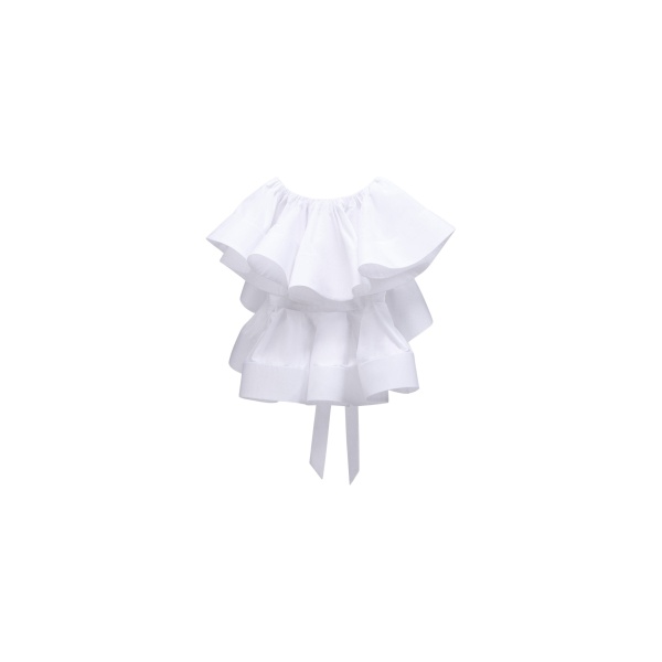 Viktor & Rolf Volant Detail Poplin Top in White