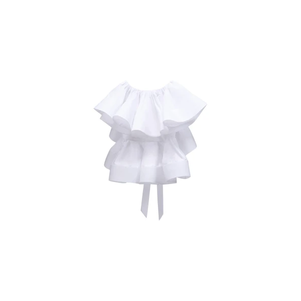 Viktor & Rolf Volant Detail Poplin Top in White