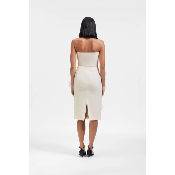 Viktor & Rolf Volant Midi Skirt in Off White, view 3