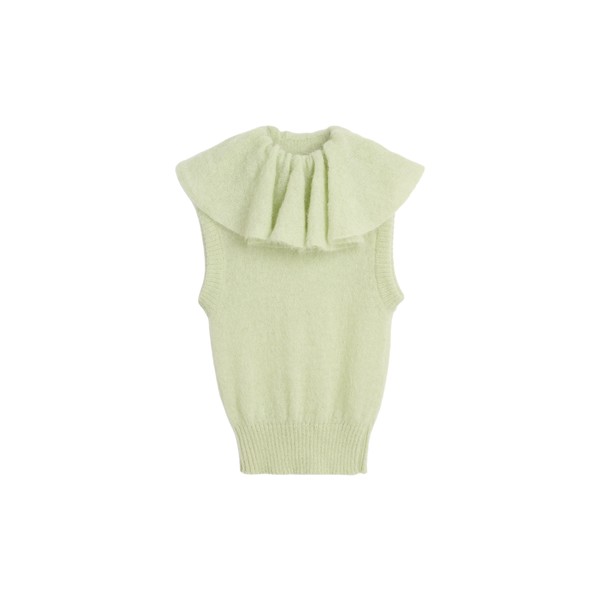 Viktor & Rolf Volant Neck Spencer in Light Green Knit