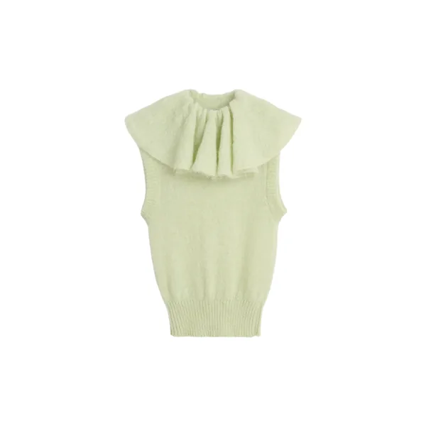 Viktor & Rolf Volant Neck Spencer in Light Green Knit