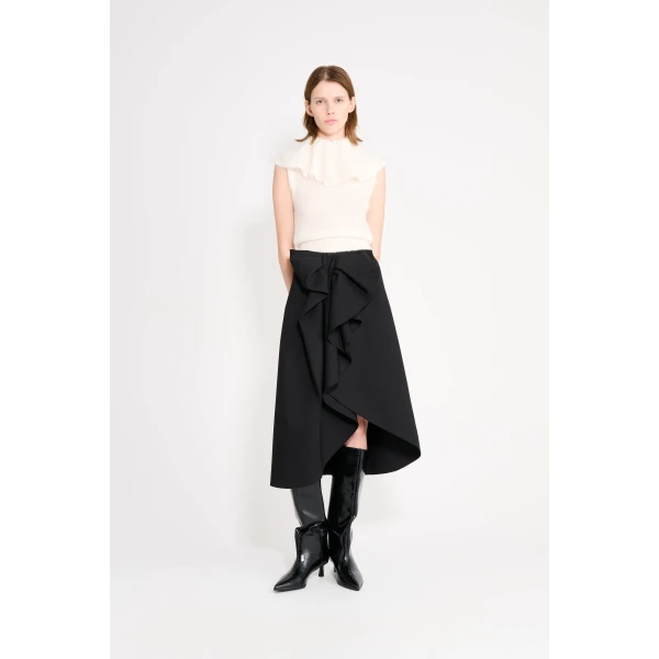 Viktor & Rolf Volant Neck Spencer in White Knit, view 2