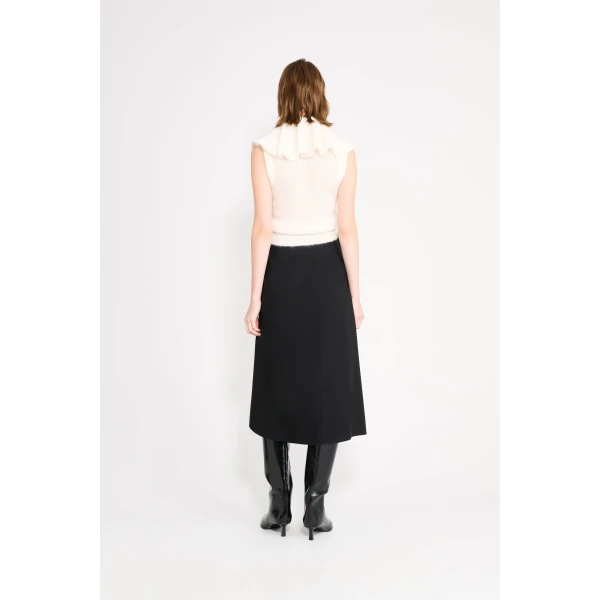 Viktor & Rolf Volant Neck Spencer in White Knit, view 3