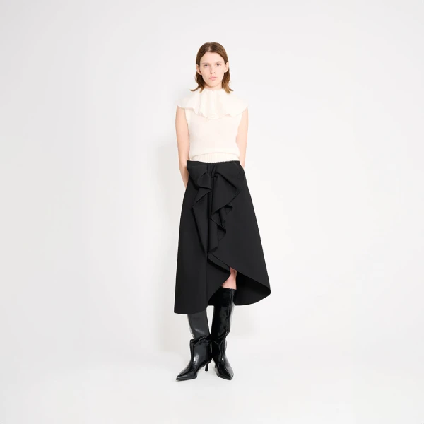 Viktor & Rolf Volant Neck Spencer in White Knit, view 6