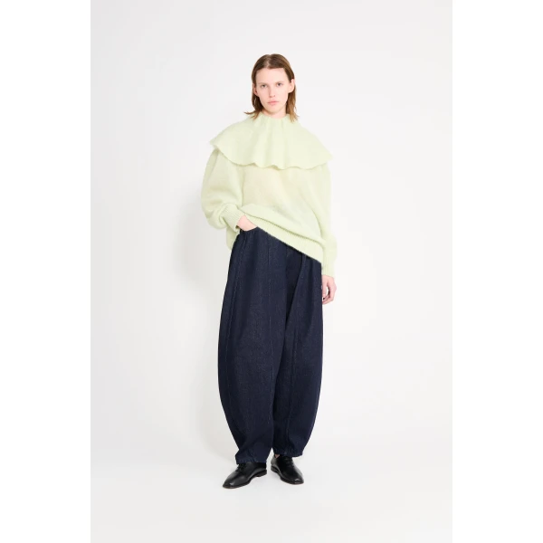 Viktor & Rolf Volant Neck Sweater in Light Green, view 2