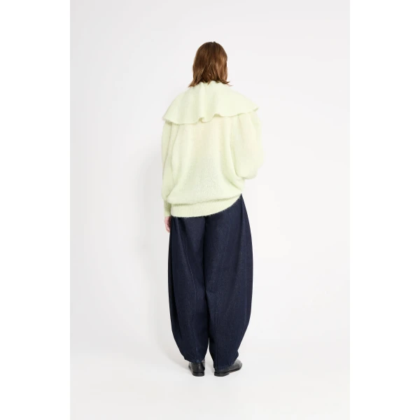Viktor & Rolf Volant Neck Sweater in Light Green, view 3