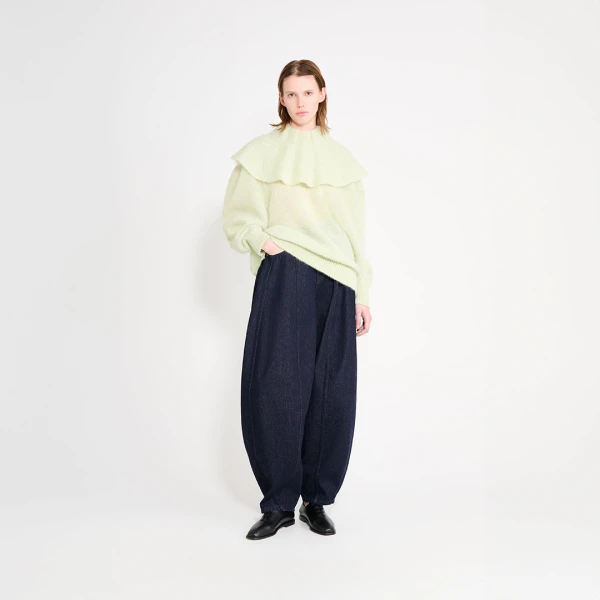 Viktor & Rolf Volant Neck Sweater in Light Green, view 4