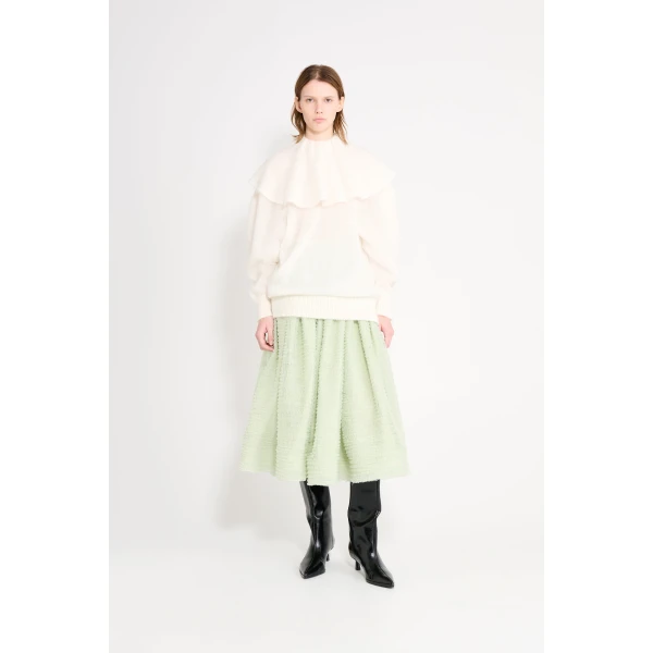 Viktor & Rolf Volant Neck Sweater in White, view 2