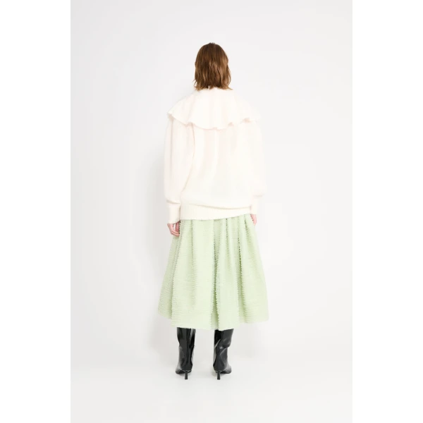 Viktor & Rolf Volant Neck Sweater in White, view 3