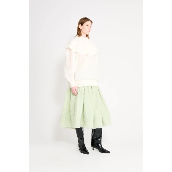 Viktor & Rolf Volant Neck Sweater in White, view 4
