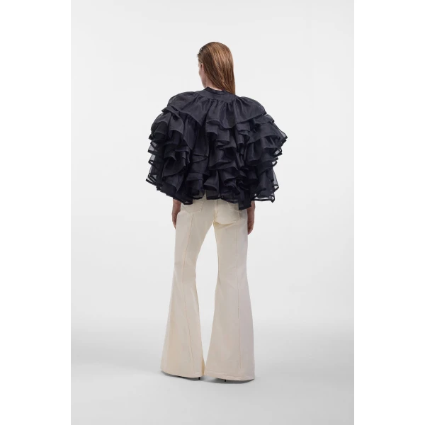 Viktor & Rolf Volant Organza Jacket in Black, view 3