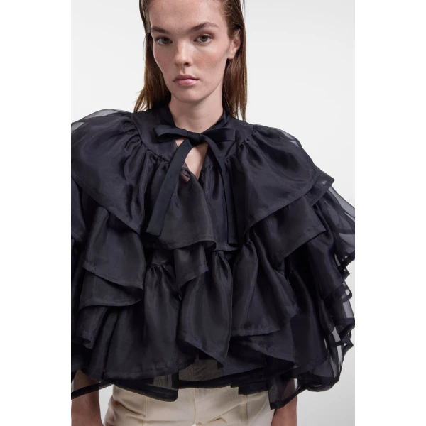 Viktor & Rolf Volant Organza Jacket in Black, view 5