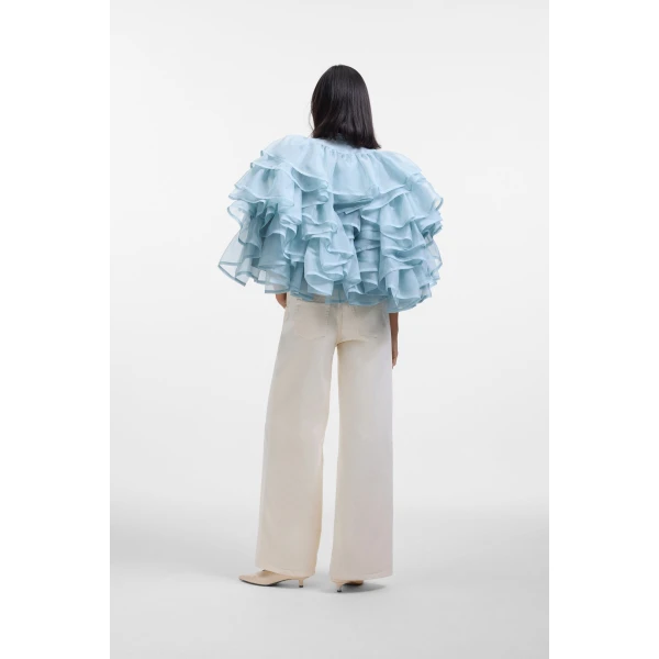 Viktor & Rolf Volant Organza Jacket in Light Blue, view 3