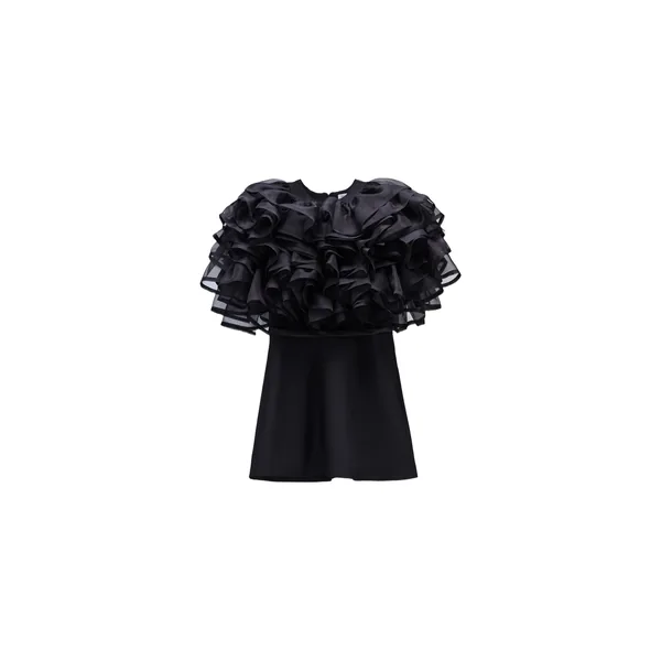 Viktor & Rolf Volant Organza Mini Dress in Black