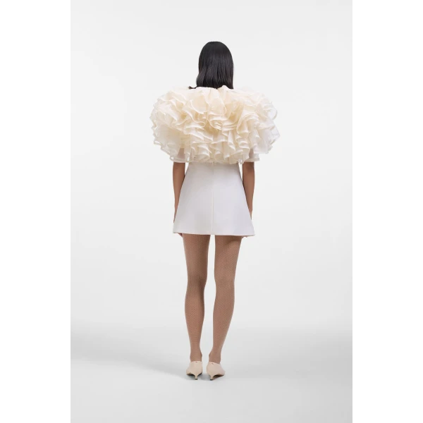 Viktor & Rolf Volant Organza Mini Dress in Off White, view 4