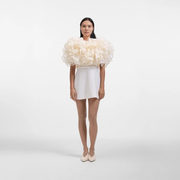 Viktor & Rolf Volant Organza Mini Dress in Off White, view 5