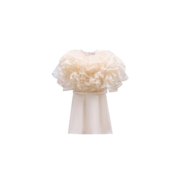 Viktor & Rolf Volant Organza Mini Dress in Off White