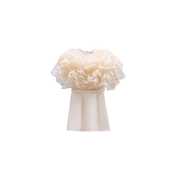 Viktor & Rolf Volant Organza Mini Dress in Off White