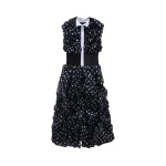 Viktor & Rolf Wool Crinkle Maxi Dress in Black