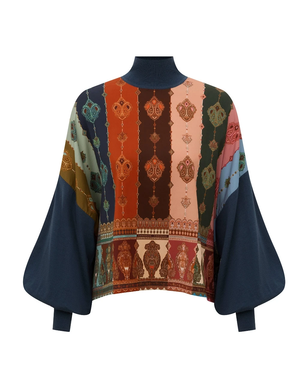 Zimmermann Ascent Printed Silk Sweater | Ready to Wear Collection Luxury Shoes Zimmermann Ascent Printed Silk Sweater