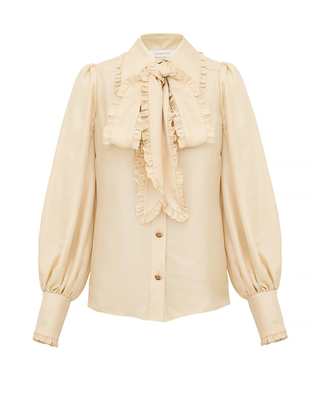 Zimmermann Bow Twill Shirt | Ready to Wear Collection Luxury Shoes Zimmermann Bow Twill Shirt