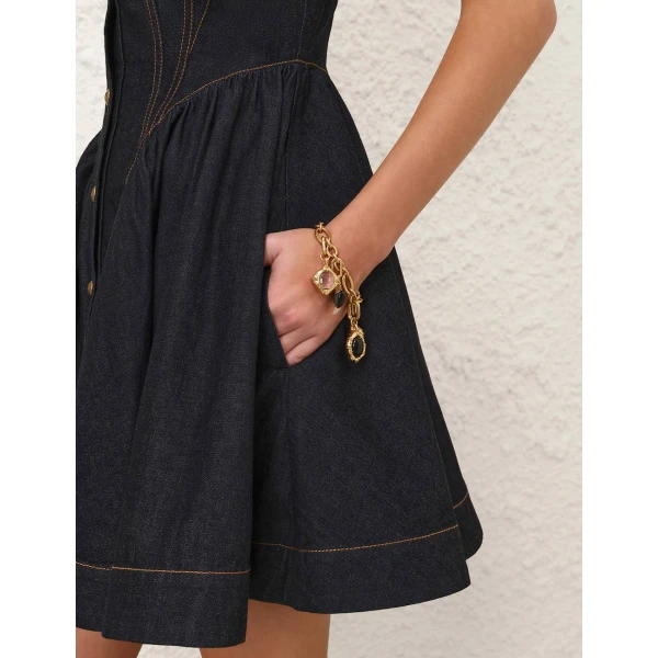 Zimmermann Denim Corset Mini Dress, view 6