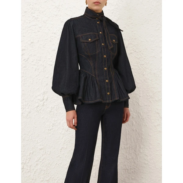 Zimmermann Denim Fitted Shirt, view 2