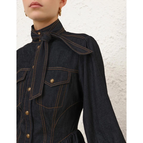 Zimmermann Denim Fitted Shirt, view 6