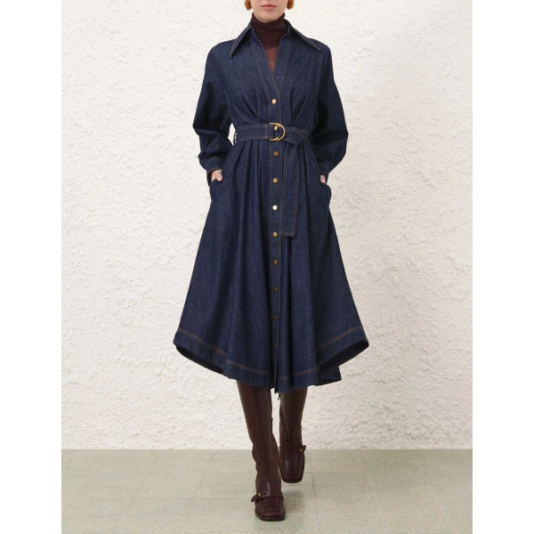 Zimmermann Denim Midi Shirt Dress, view 2
