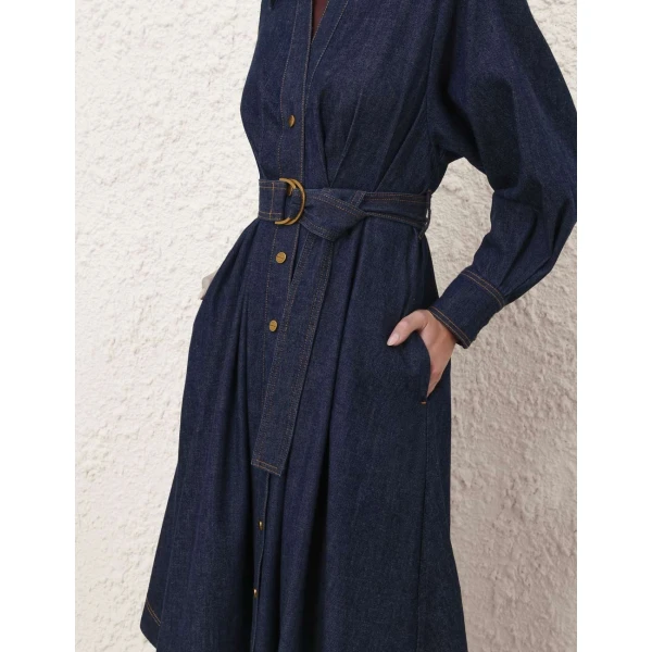 Zimmermann Denim Midi Shirt Dress, view 6