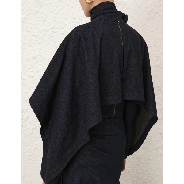 Zimmermann Draped Denim Blouse, view 6