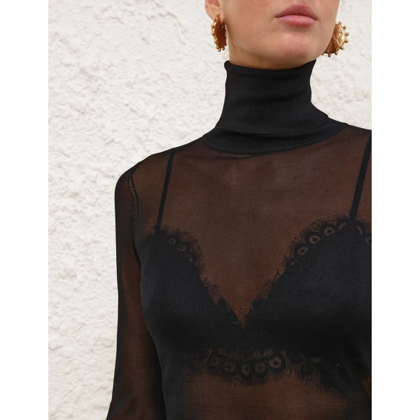 Zimmermann Fine Knit High Neck Top, view 5