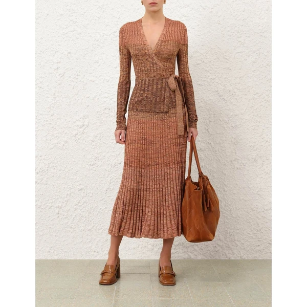 Zimmermann Mouline Rib Midi Skirt, view 2