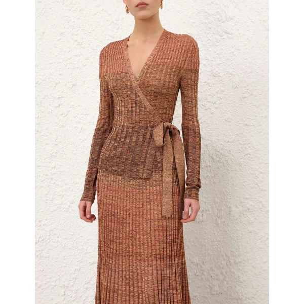 Zimmermann Mouline Rib Wrap Top, view 2