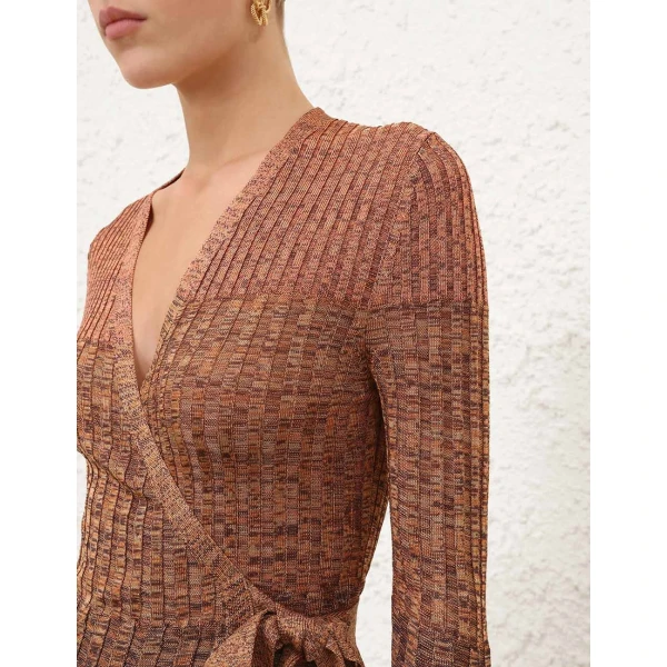 Zimmermann Mouline Rib Wrap Top, view 6