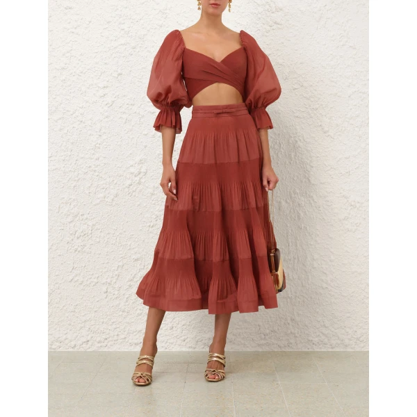 Zimmermann Pleated Midi Skirt, view 2