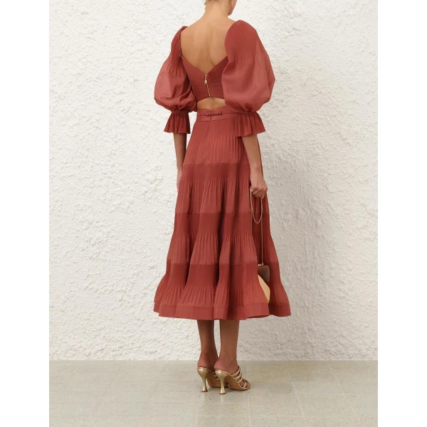 Zimmermann Pleated Midi Skirt, view 5