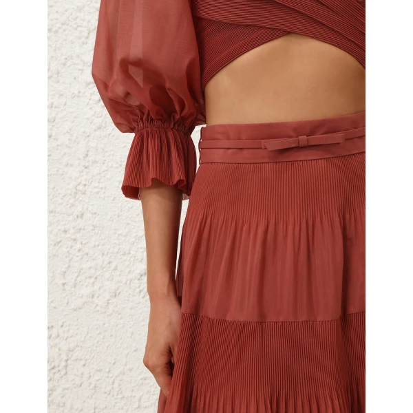 Zimmermann Pleated Midi Skirt, view 6
