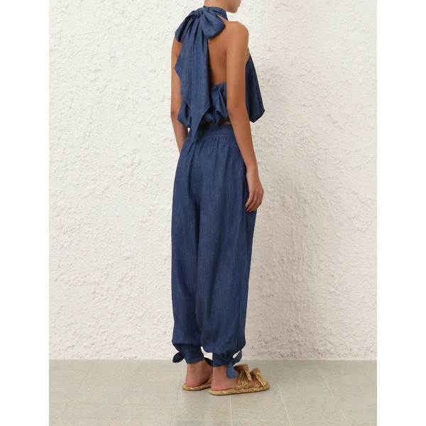 Zimmermann Sundance Denim Halter Top, view 4