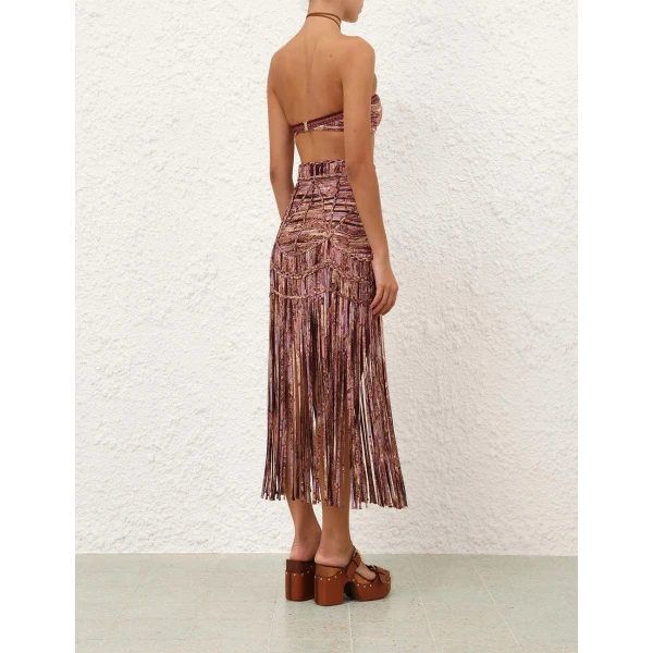 Zimmermann Sundance Macrame Fringe Skirt, view 5
