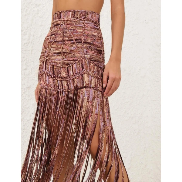 Zimmermann Sundance Macrame Fringe Skirt, view 6