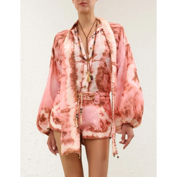 Zimmermann Sundance Tie Neck Blouse, view 2