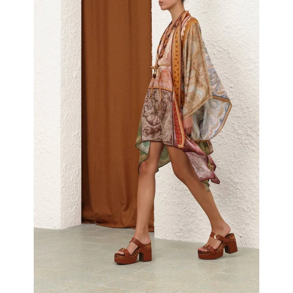 Zimmermann Sundance Tie Neck Mini Dress, view 4