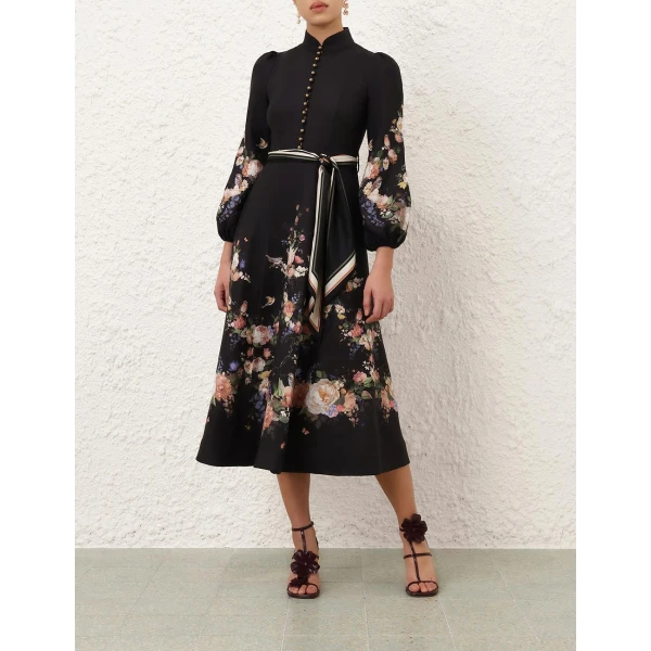 Zimmermann Valiant Button Midi Dress, view 2