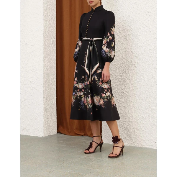 Zimmermann Valiant Button Midi Dress, view 4