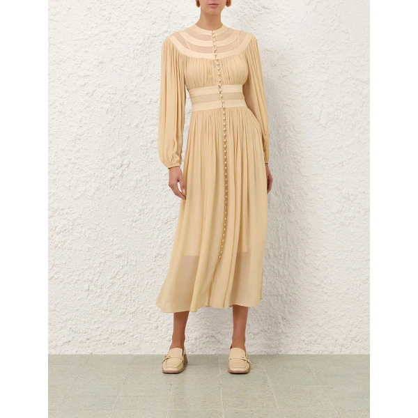 Zimmermann Valiant Buttoned Billow Dress, view 2